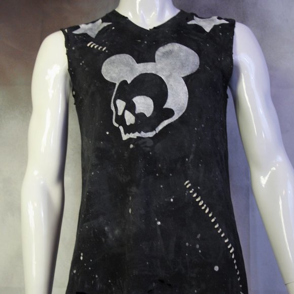 Mickey Mouse Skull Handmade Distressed Destroyed - Picture 5 of 6